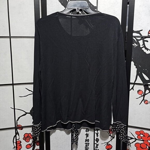 Escada Polkadot Silk Blouse Top Size 44 Large - Picture 7 of 7